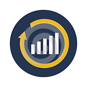 Bar chart flat vector icon which can easily modify or edit