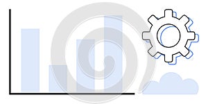 Bar Chart with Gear and Cloud for Data Analytics and Automation Concept