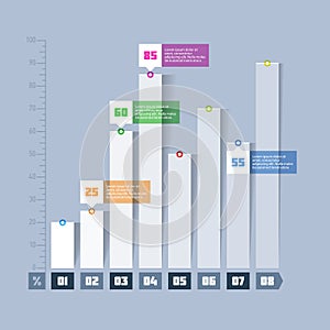 Bar chart, graph infographics element