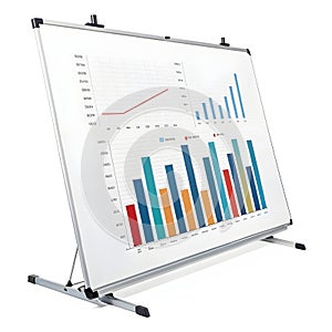 Bar chart graph isolated on white background photo