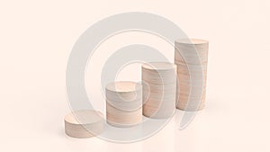 The wood bar chart for Business concept 3d rendering