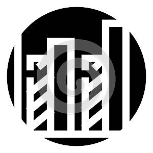 Bar chart icon representing financial data analysis and growth