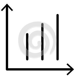 Bar Chart Isolated Line Vector Icon that can be easily modified or edited.