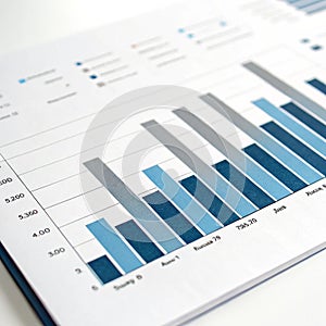 Bar chart isolated on white background photo