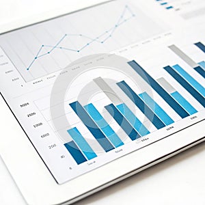 Bar chart isolated on white background