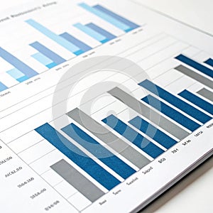 Bar Chart isolated on white background photo
