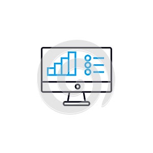 Bar chart legend vector thin line stroke icon. Bar chart legend outline illustration, linear sign, symbol concept.