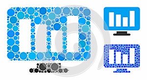 Bar chart monitoring Composition Icon of Spheric Items