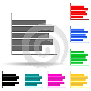 bar chart multi color style icon. Simple thin line, outline  of web icons for ui and ux, website or mobile application