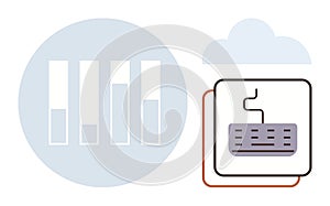 Data Processing and Cloud Analytics with Keyboard and Bar Charts