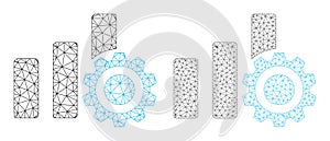 Bar Chart Settings Icons - Vector Triangular Mesh