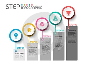 Bar chart shape elements with steps,road map,options,graph,milestone,processes or workflow.Business data visualization.Creative