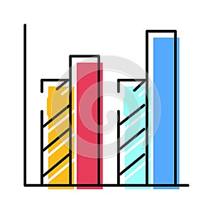 Bar chart showing data analysis and financial growth