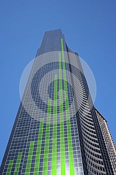 Bar chart on skyscraper