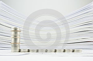 Bar chart from stack silver coins