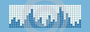 Bar chart steps diagram. Data graph chart steps, squares, vector