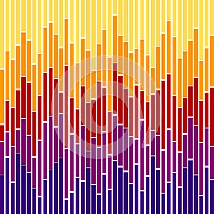 Bar Chart Stripes-Sunset Colours