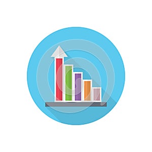 Bar chart  vector flat colour icon