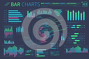 Bar Charts, Column Charts And Histograms Infographic Elements