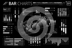 Bar Charts, Column Charts and Histograms Infographic Elements