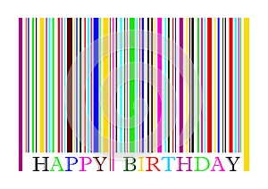 Bar code with colors and text HAPPY BIRTHDAY