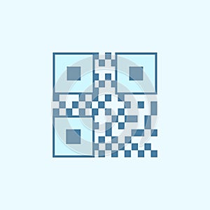 bar code field outline icon. Element of 2 color simple icon. Thin line icon for website design and development, app development.