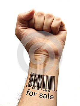 Bar code on hand