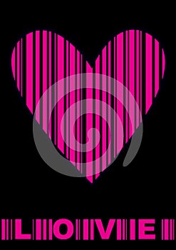 Bar code heart silhouette