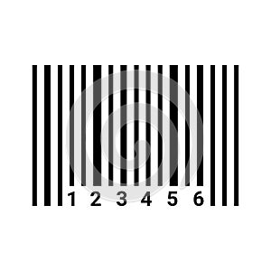 Bar Code Icon. Black vector graphics