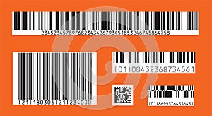 Bar code icon. Set of Modern Flat Barcode.