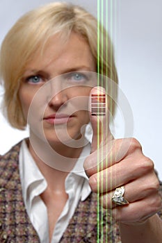 Bar Code Imprinted on Thumb