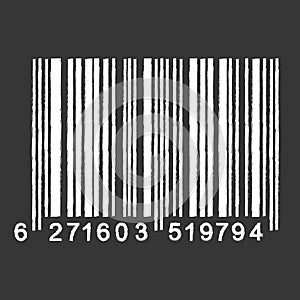 Bar Code isolated on gray background. Universal Product Scan Code in doodle style