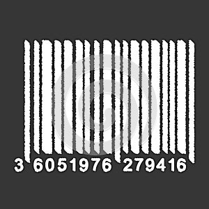 Bar Code isolated on gray background. Universal Product Scan Code in doodle style