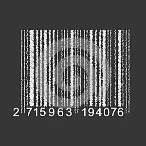 Bar Code isolated on gray background. Universal Product Scan Code in doodle style