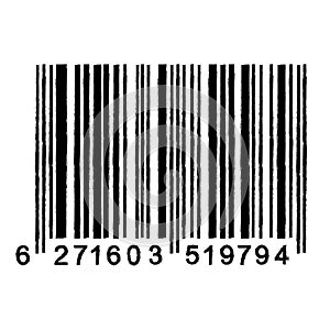 Bar Code isolated on white background. Universal Product Scan Code in doodle style