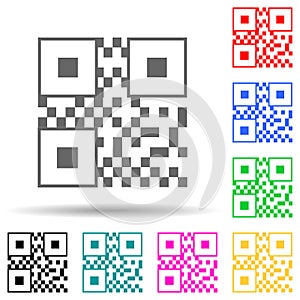 bar code multi color style icon. Simple thin line, outline vector of web icons for ui and ux, website or mobile application