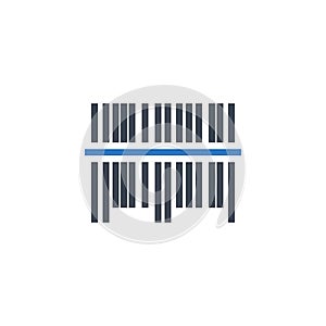 Bar Code related vector glyph icon.