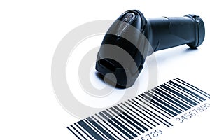 Bar code. Retail label barcode scan. Reader laser scanner for warehouse isolated on white background. Product code data