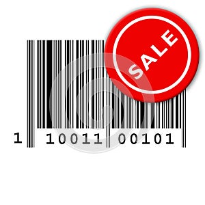 Bar code and sale sticker photo