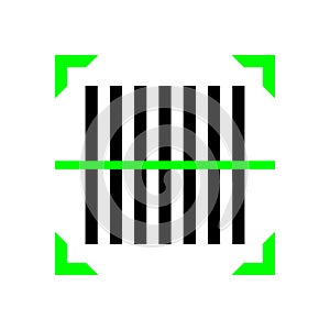 Bar code scan for icon isolated on white, qr code scan digital symbol, identification data code for button scan symbol, coding bar