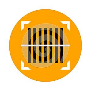 Bar code scan for icon isolated on white, qr code scan digital symbol, identification data code for button scan symbol, coding bar