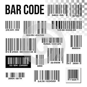 Bar Code Set Vector. Price Scan. Product Label. Information UPC Scanner. Digital Reader. Identification Sign photo