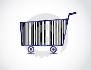 Bar code Shopping Cart Illustration