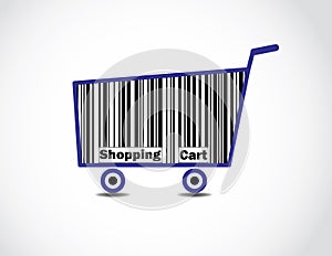 Bar code Shopping Cart Illustration
