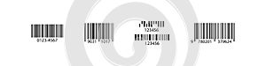 Bar code, simple isolated icon set. Scan concept, vector illustration in flat