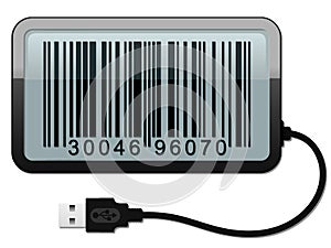 Bar code with usb cable