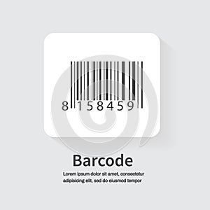 Bar code on white background. Realistic barcode icon. Vector illustration