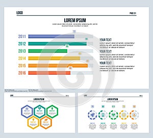 Bar, comparation, swot, set presentation slide and powerpoint template