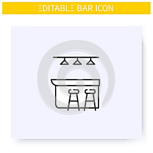 Bar counter line icon. Editable illustration