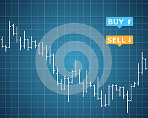 Bar financial data graph. Forex stock crypto currency data visualization.